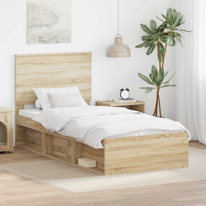 Bedframe Sonoma Eiken 90 x 200 cm Massief grenenhout