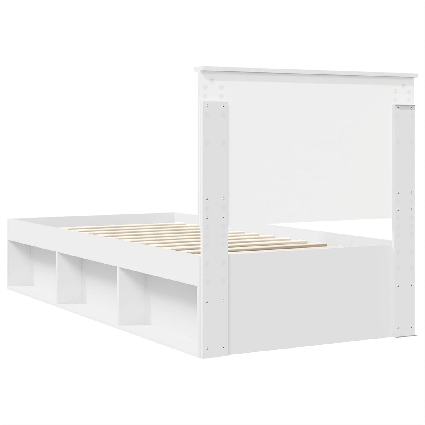 Bedframe met hoofdeinde Wit 75 x 190 cm Massief grenenhout