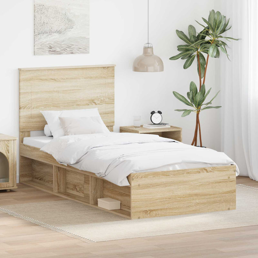 Bedframe Sonoma Eiken 75 x 190 cm Massief grenenhout