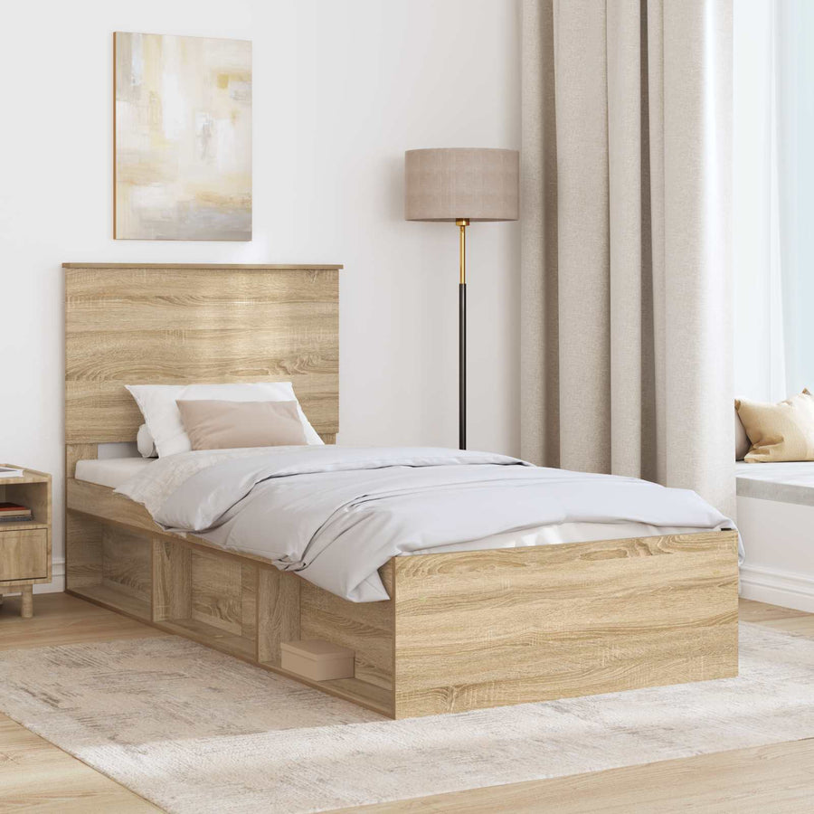 Bedframe Sonoma Eiken 75 x 190 cm Massief grenenhout
