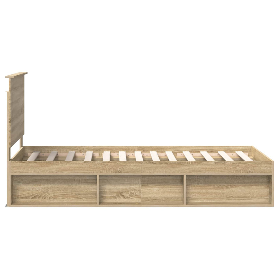 Bedframe Sonoma Eiken 75 x 190 cm Massief grenenhout