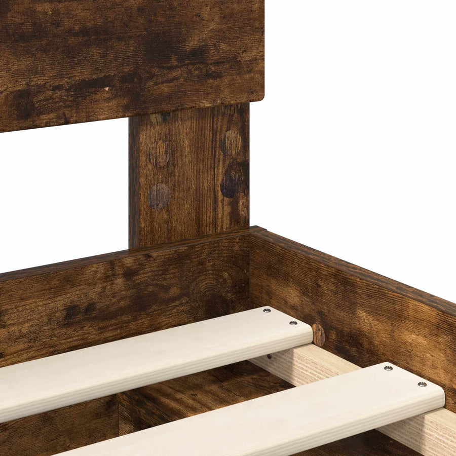 Bedframe Gerookt eiken 75 x 190 cm Massief grenenhout