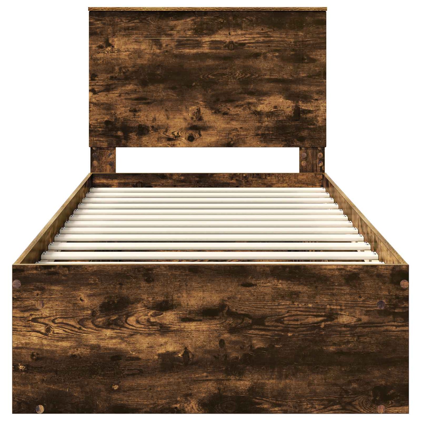 Bedframe Gerookt eiken 75 x 190 cm Massief grenenhout