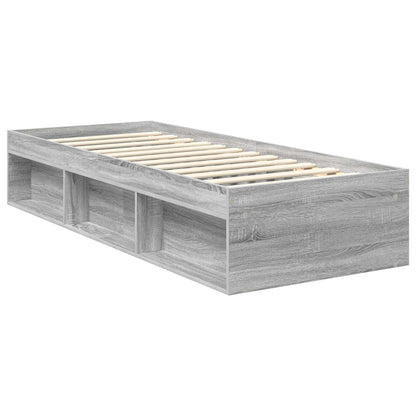 Bedframe Grijs Sonoma 75 x 190 cm Massief grenenhout