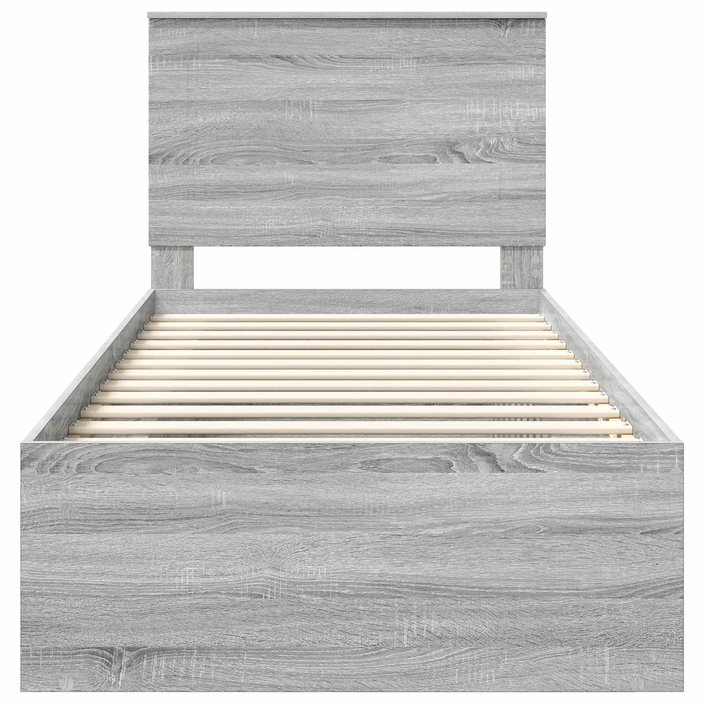 Bedframe Grijs Sonoma 75 x 190 cm Massief grenenhout