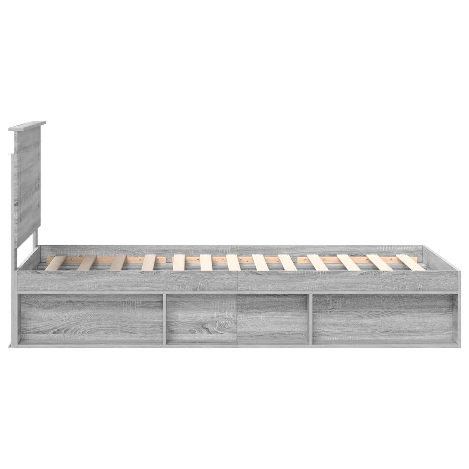 Bedframe Grijs Sonoma 75 x 190 cm Massief grenenhout