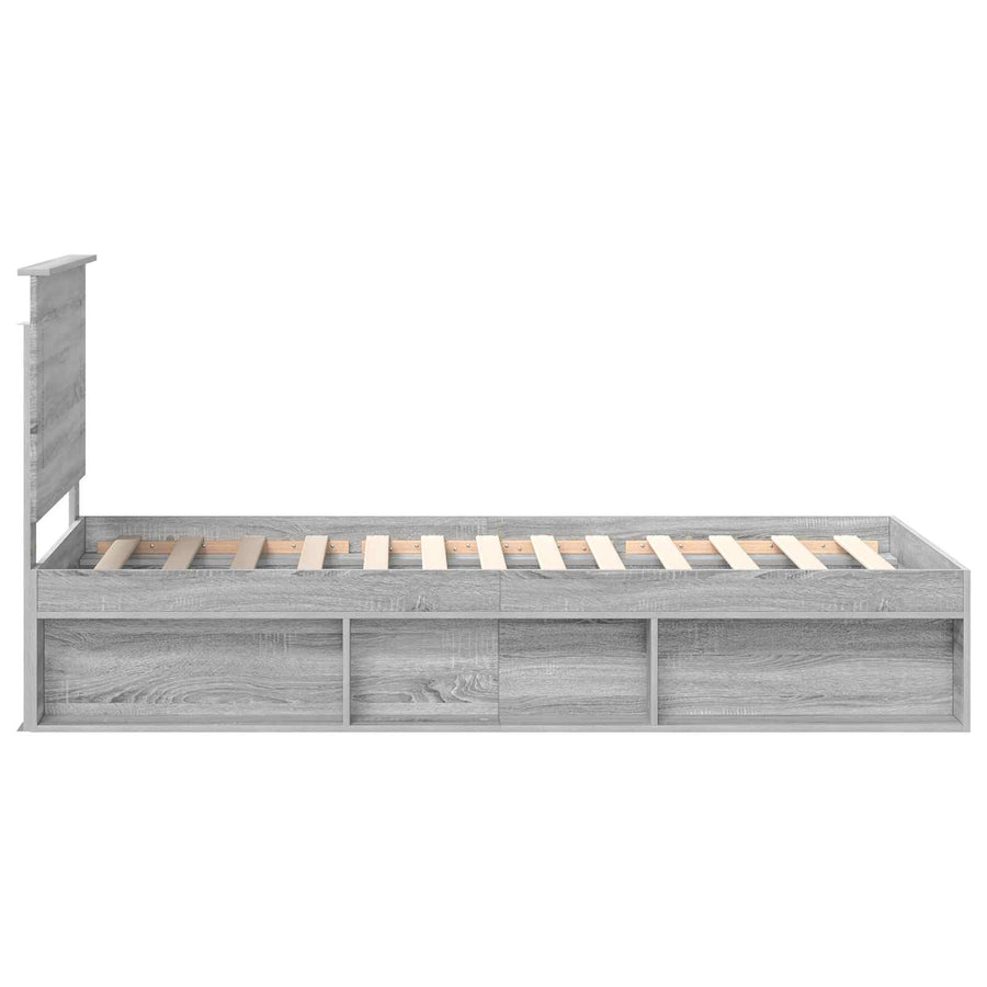 Bedframe Grijs Sonoma 75 x 190 cm Massief grenenhout