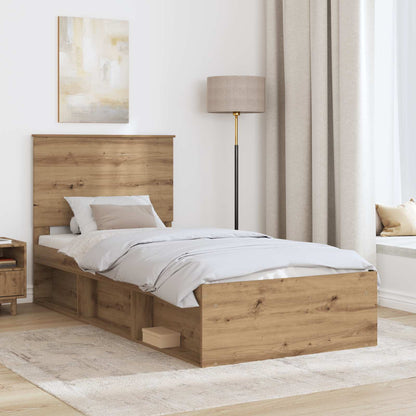 Bedframe Ambachtelijk eiken 75 x 190 cm Massief grenenhout