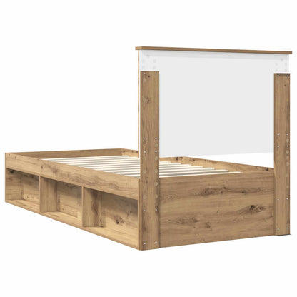 Bedframe Ambachtelijk eiken 75 x 190 cm Massief grenenhout