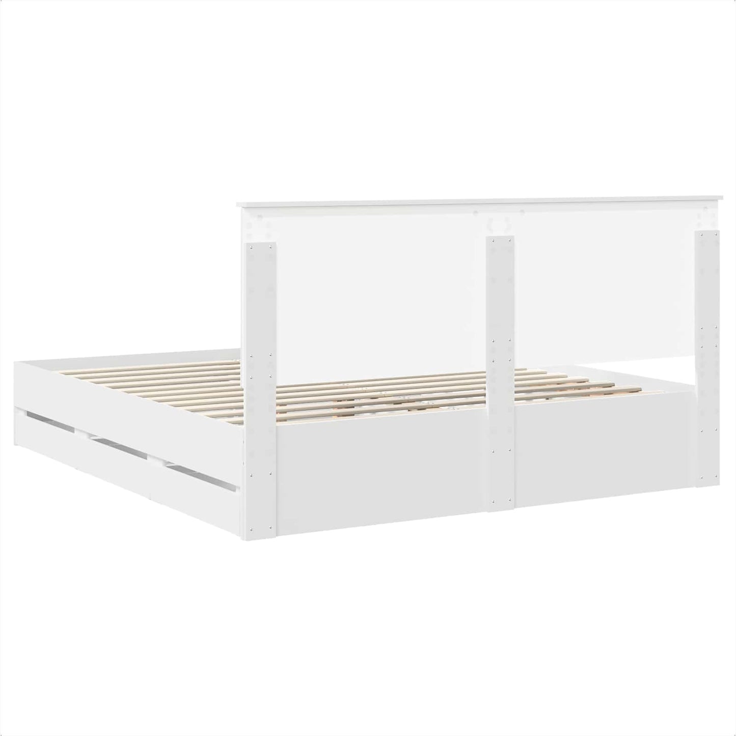 Bedframe met lade met opslag Wit 200 x 200 cm Ingenieurshout