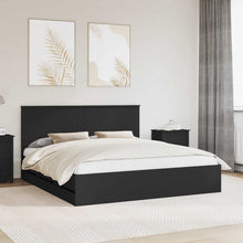Bedframe met lade met opslag Zwart 200 x 200 cm Ingenieurshout