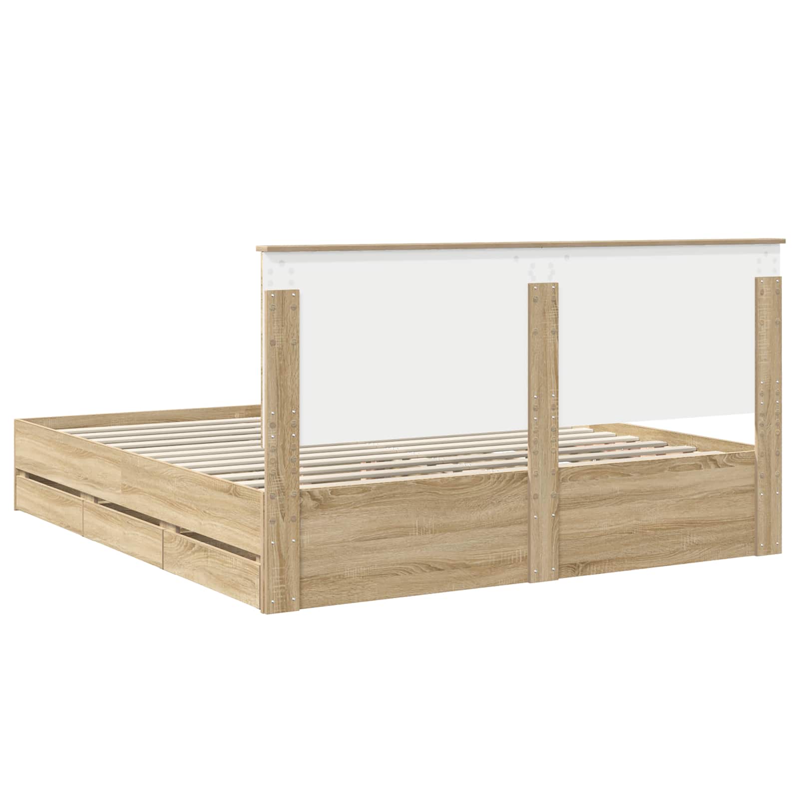 Bedframe met lade Sonoma Eiken 200 x 200 cm Ingenieurshout