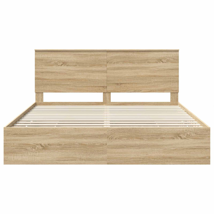 Bedframe met lade Sonoma Eiken 200 x 200 cm Ingenieurshout