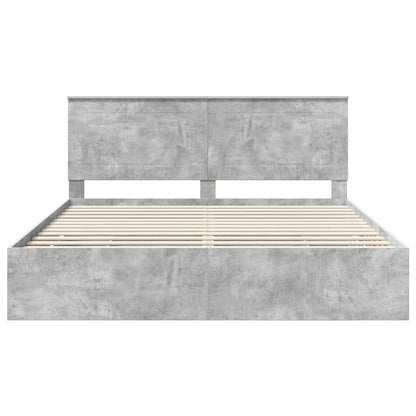 Bedframe met lade Beton Grijs 200 x 200 cm Ingenieurshout