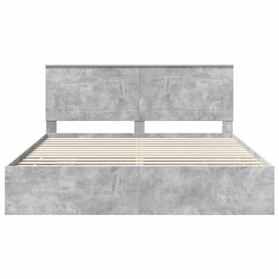 Bedframe met lade Beton Grijs 200 x 200 cm Ingenieurshout
