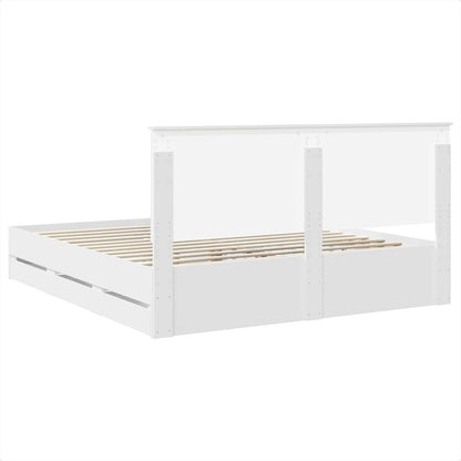 Bedframe met lade met opslag Wit 180 x 200 cm Ingenieurshout