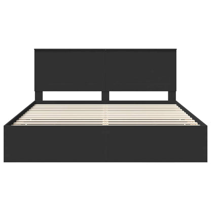 Bedframe met lade met opslag Zwart 180 x 200 cm Ingenieurshout