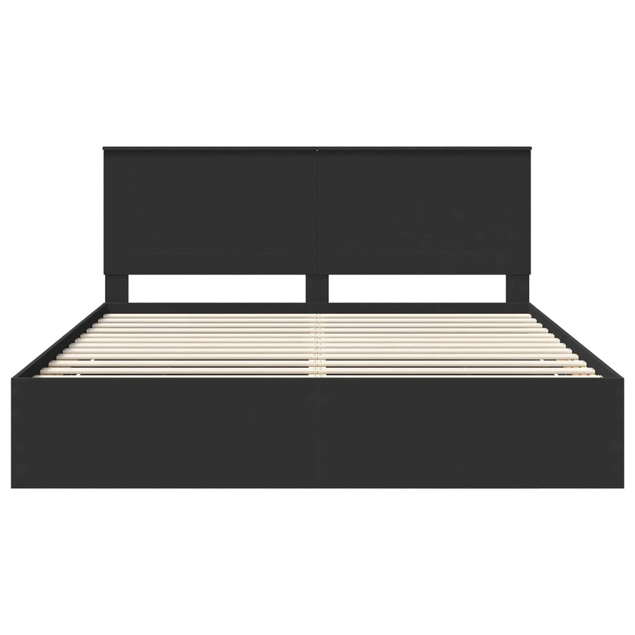 Bedframe met lade met opslag Zwart 180 x 200 cm Ingenieurshout