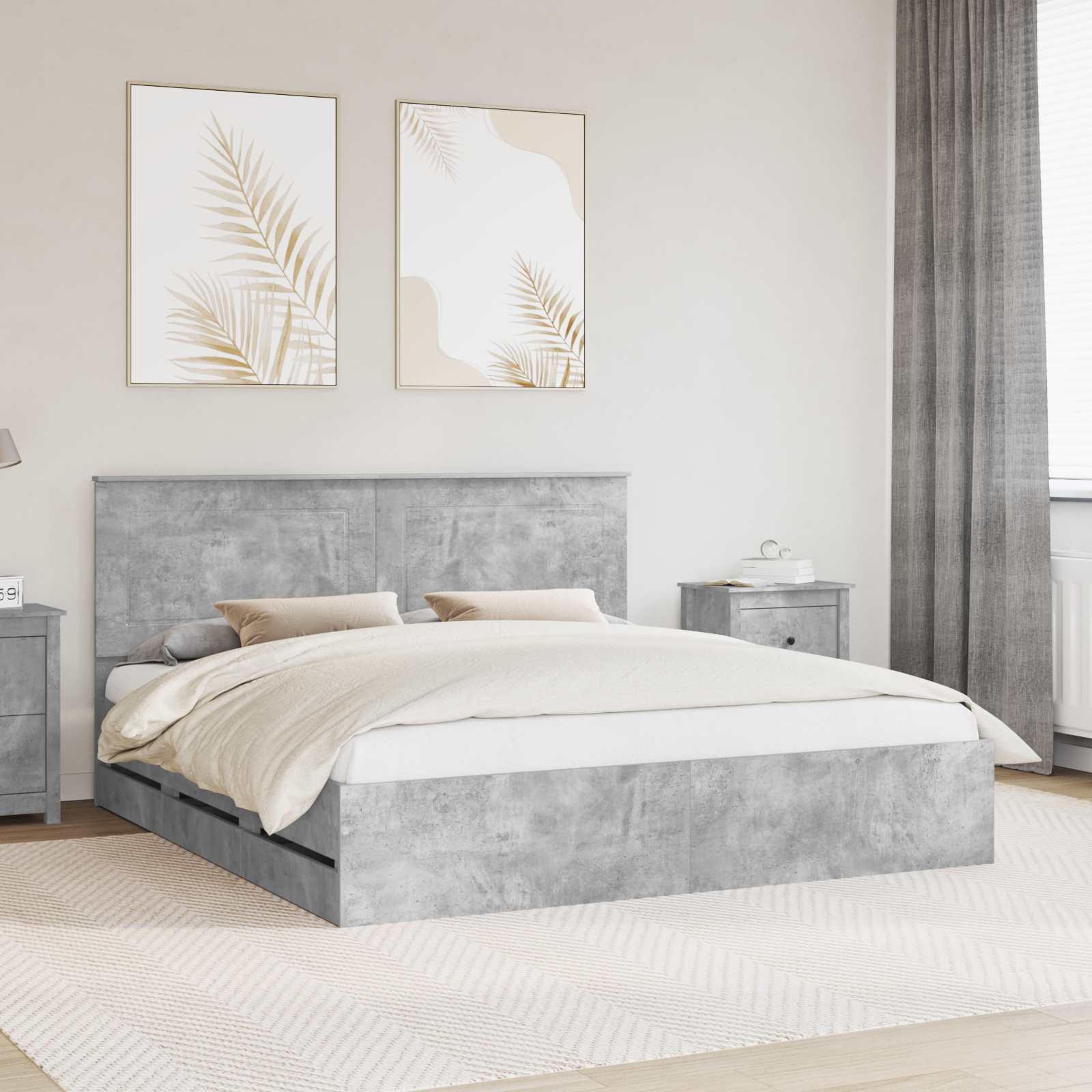 Bedframe met lade Beton Grijs 180 x 200 cm Ingenieurshout