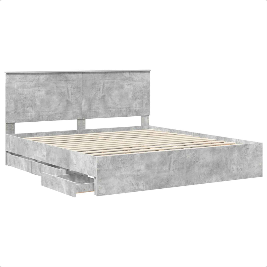 Bedframe met lade Beton Grijs 180 x 200 cm Ingenieurshout