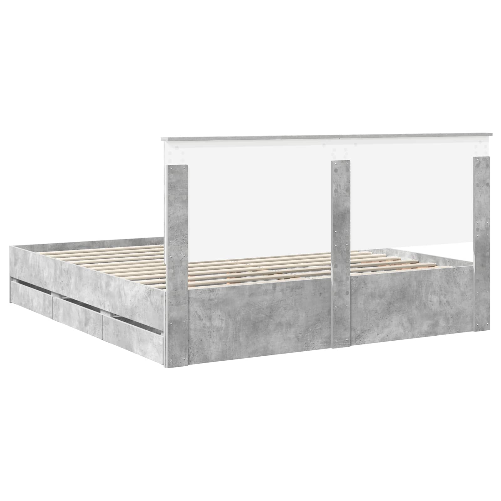 Bedframe met lade Beton Grijs 180 x 200 cm Ingenieurshout