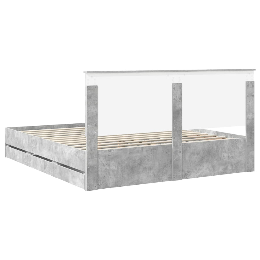 Bedframe met lade Beton Grijs 180 x 200 cm Ingenieurshout