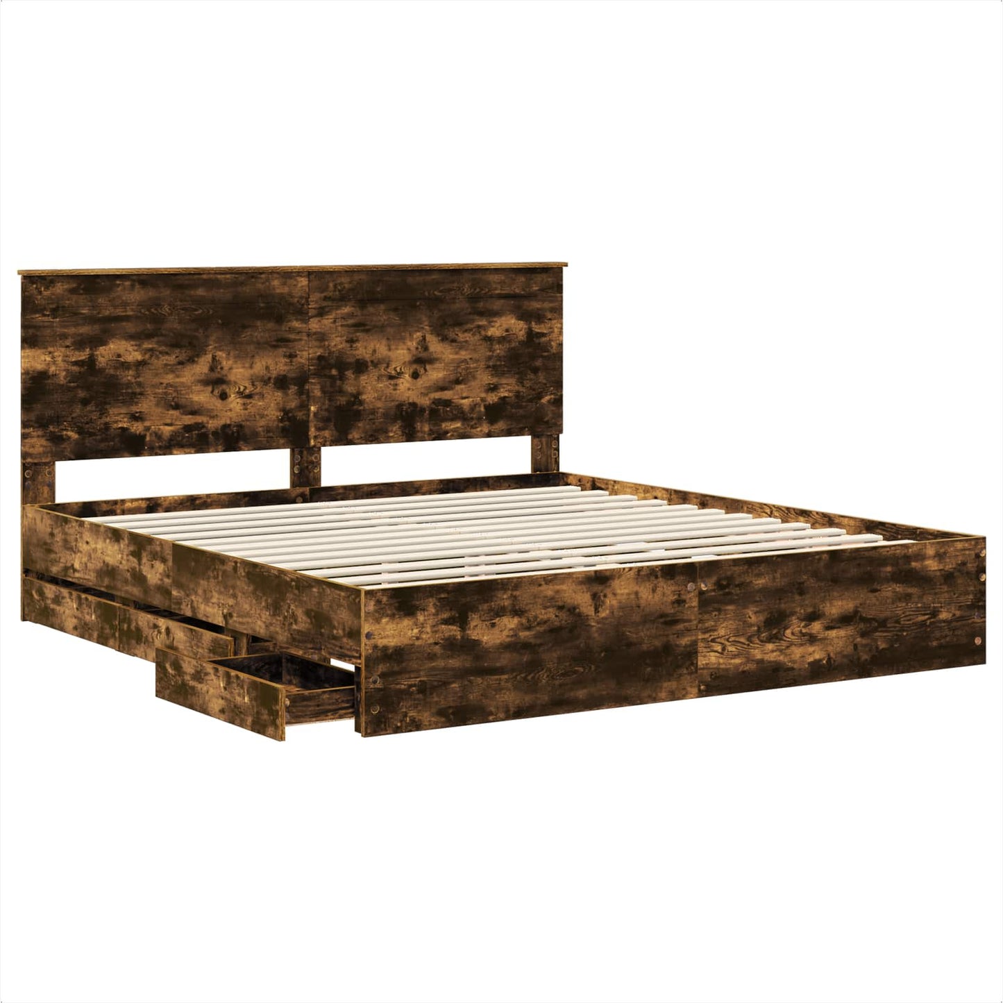 Bedframe met lade Gerookt eiken 180 x 200 cm Ingenieurshout