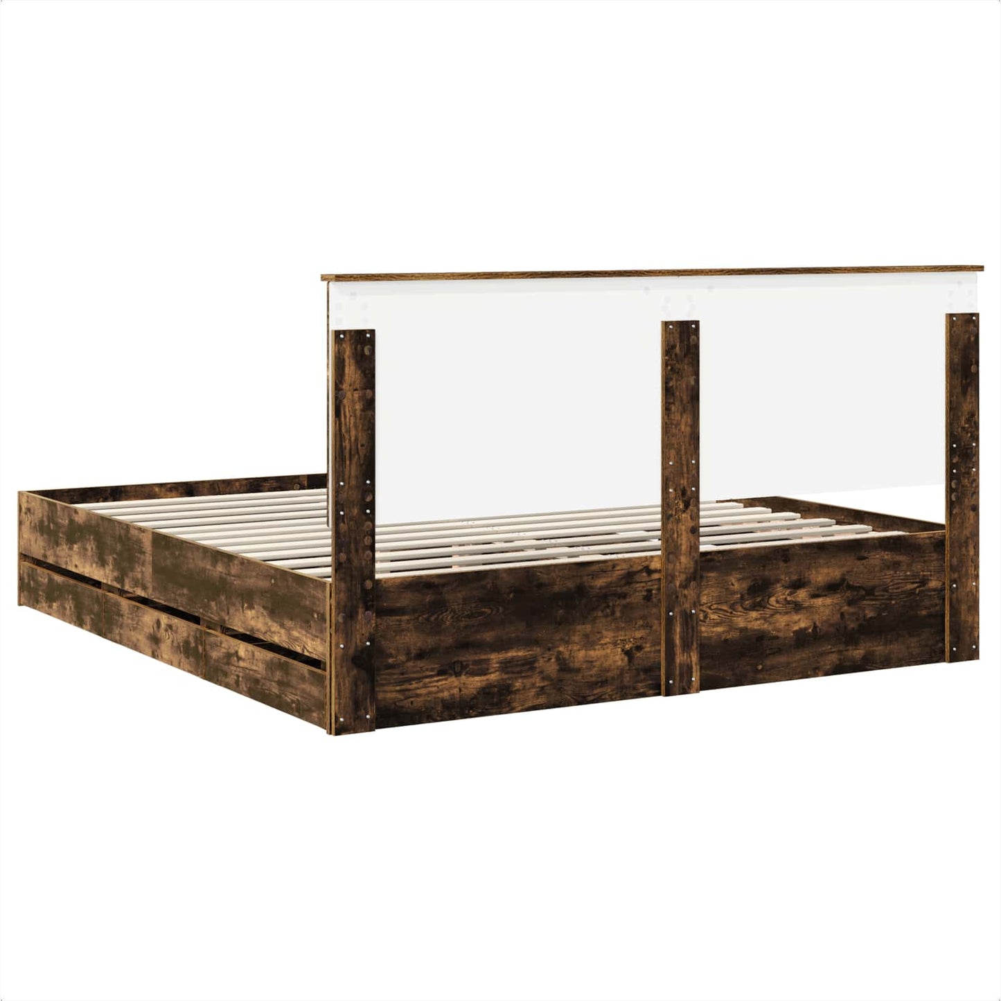 Bedframe met lade Gerookt eiken 180 x 200 cm Ingenieurshout