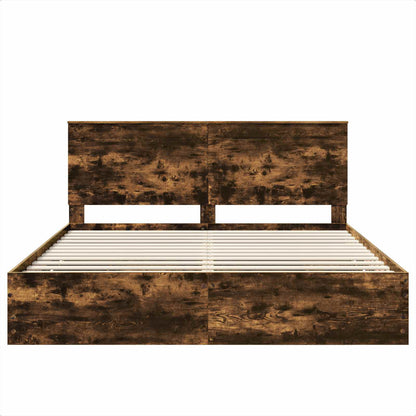 Bedframe met lade Gerookt eiken 180 x 200 cm Ingenieurshout