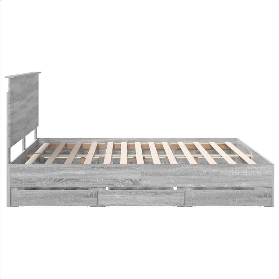 Bedframe met lade Grijs Sonoma 180 x 200 cm Ingenieurshout