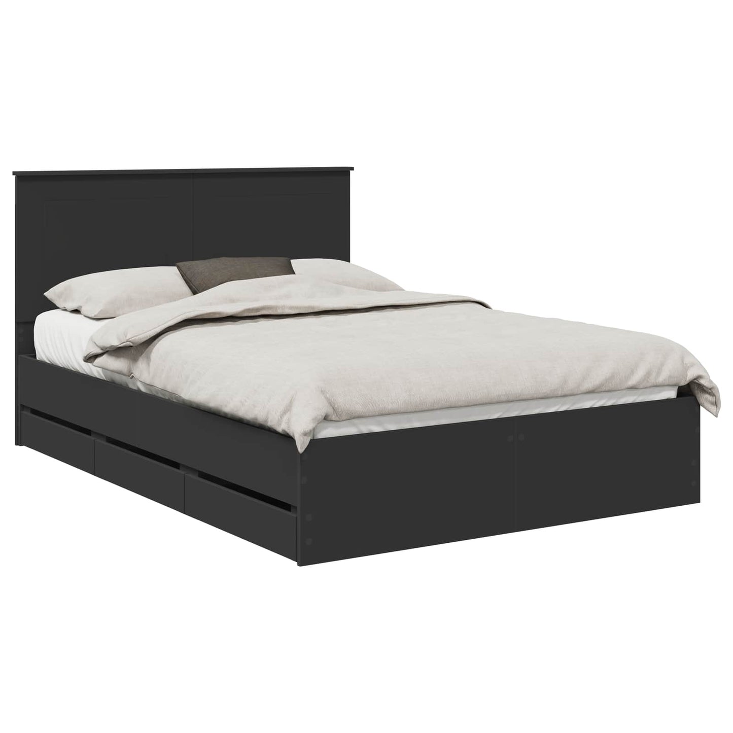Bedframe met lade met opslag Zwart 160 x 200 cm Ingenieurshout