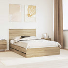 Bedframe 160x200 cm Sonoma eiken met lade ingenieurshout