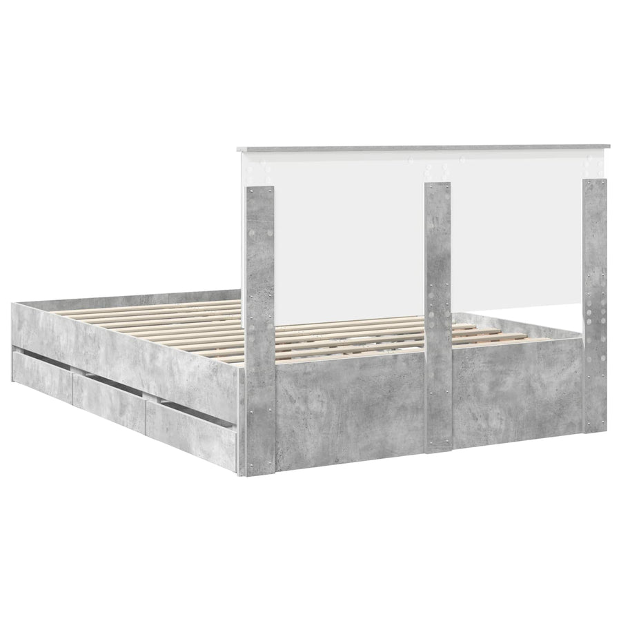 Bedframe met lade Beton Grijs 160 x 200 cm Ingenieurshout