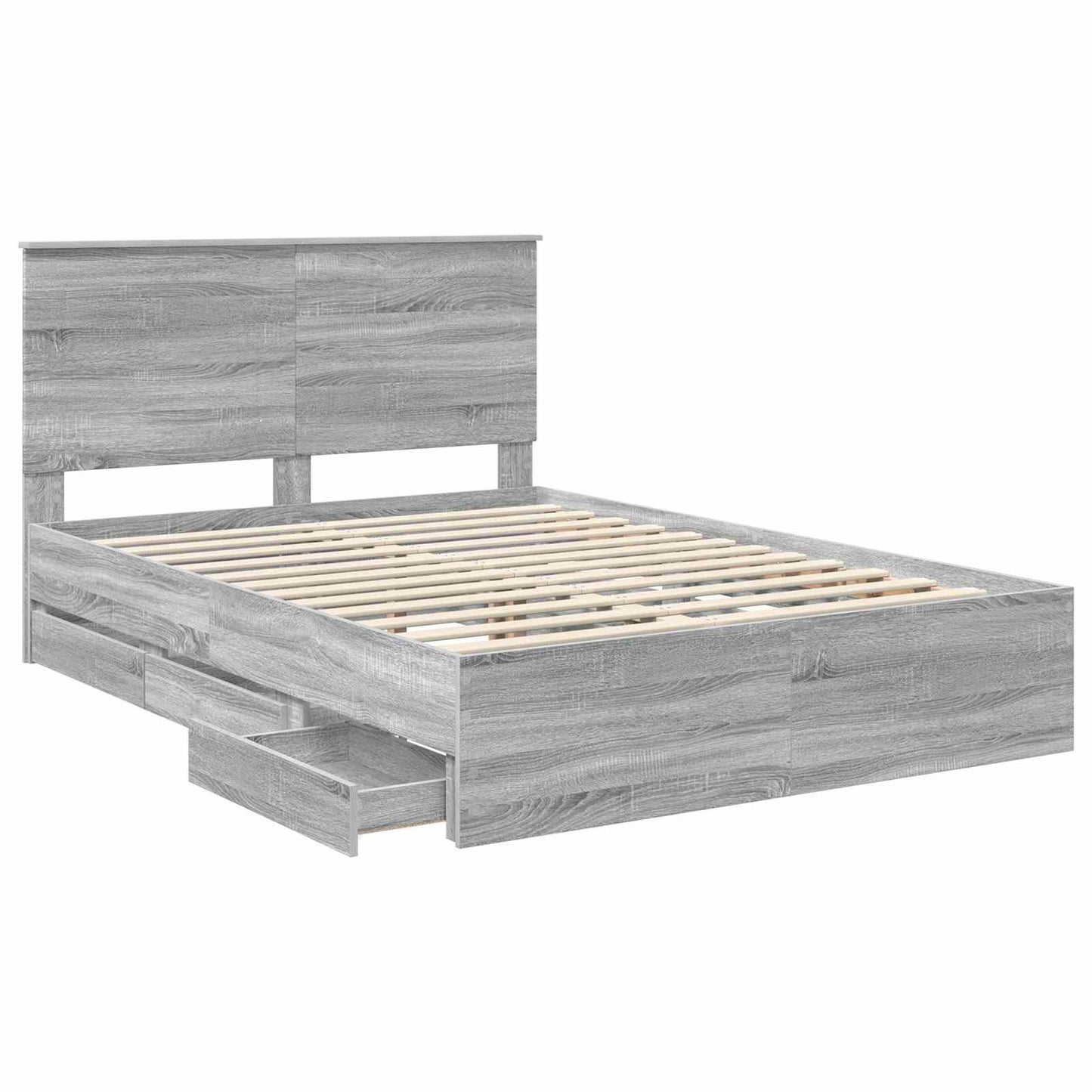 Bedframe met lade Grijs Sonoma 160 x 200 cm Ingenieurshout