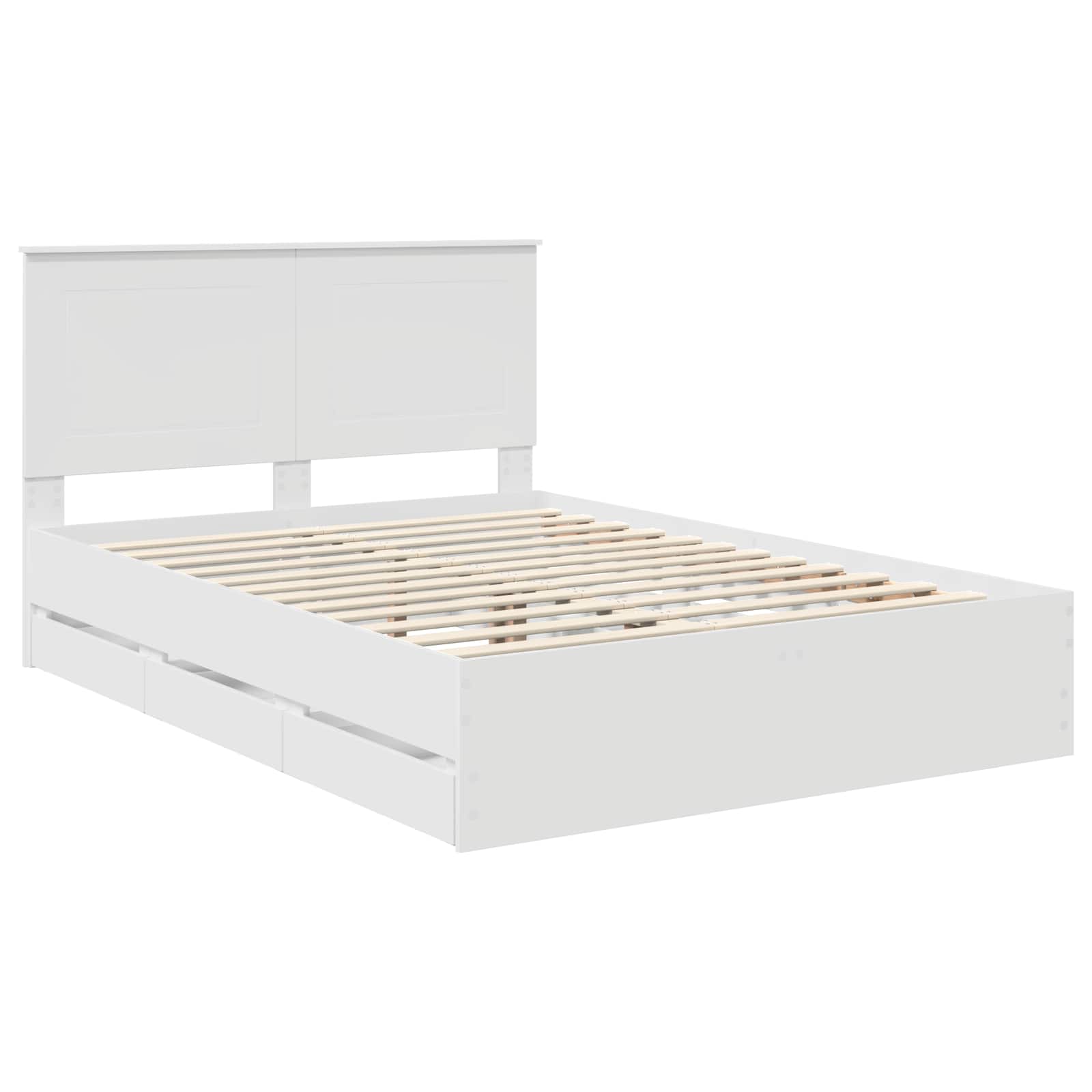 Bedframe met lade met opslag Wit 150 x 200 cm Ingenieurshout