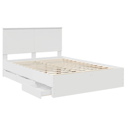 Bedframe met lade met opslag Wit 150 x 200 cm Ingenieurshout