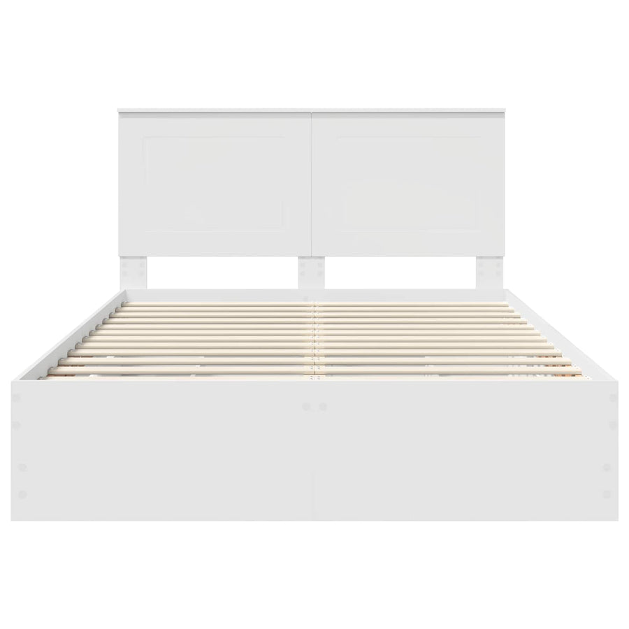 Bedframe met lade met opslag Wit 150 x 200 cm Ingenieurshout