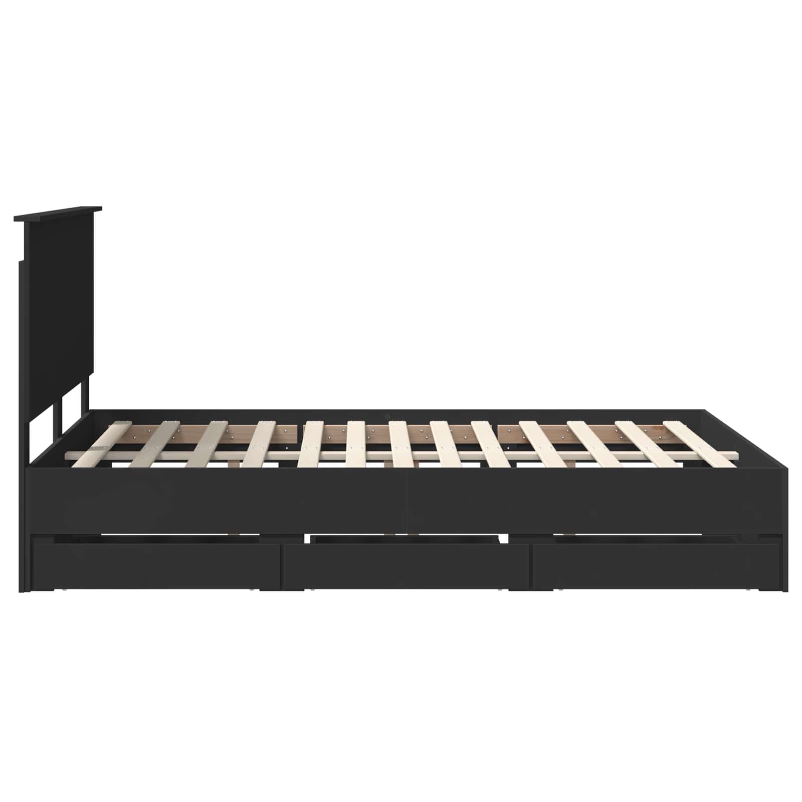 Bedframe met lade met opslag Zwart 150 x 200 cm Ingenieurshout