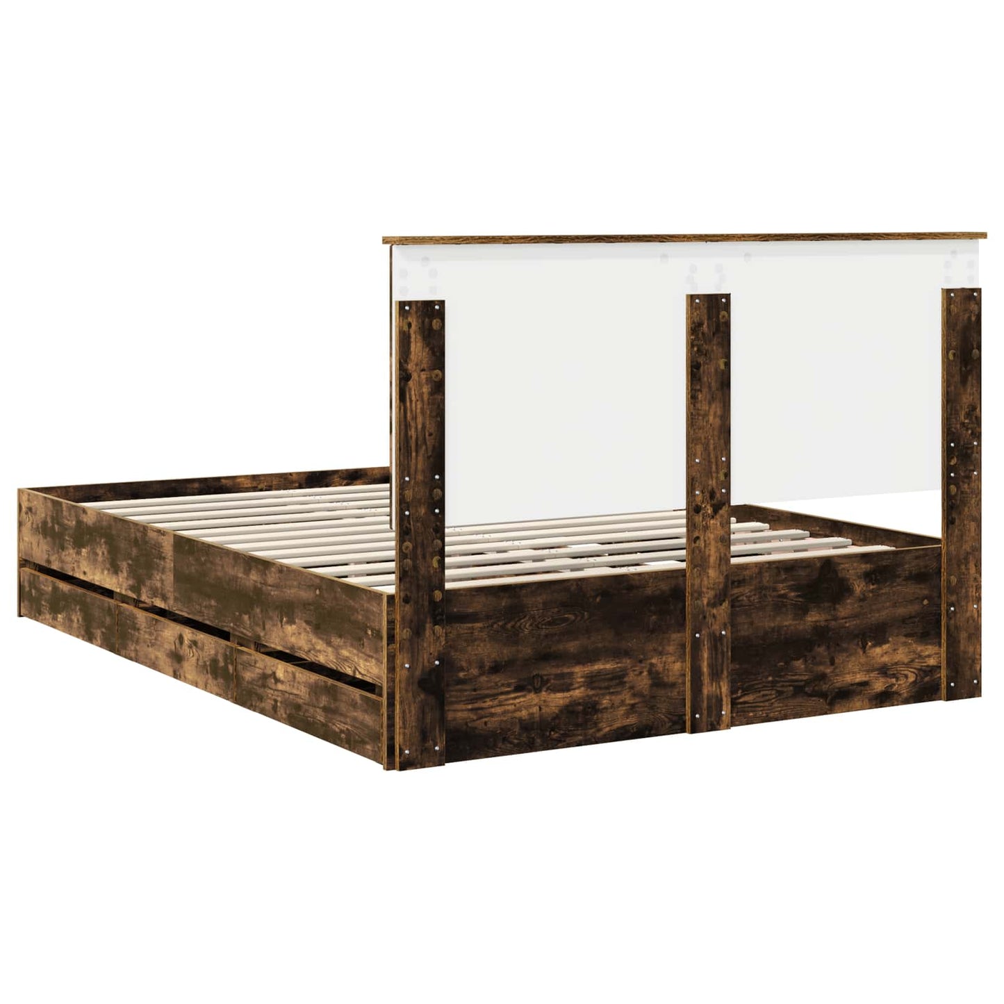 Bedframe met lade Gerookt eiken 150 x 200 cm Ingenieurshout