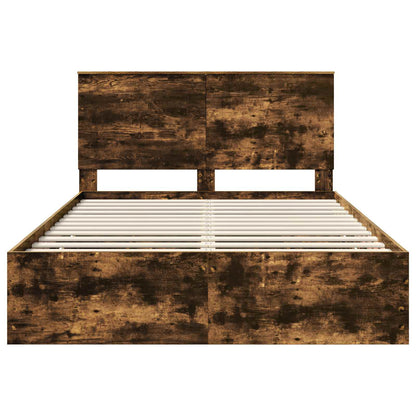 Bedframe met lade Gerookt eiken 150 x 200 cm Ingenieurshout