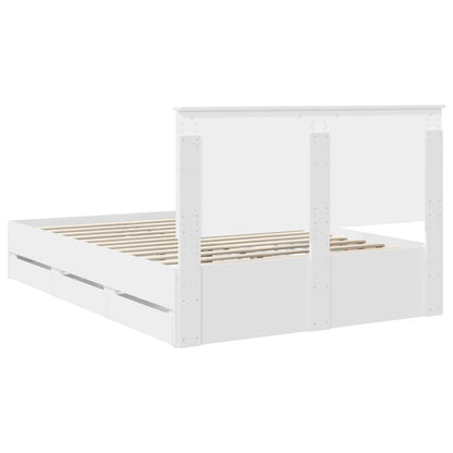 Bedframe met lade met opslag Wit 140 x 190 cm Ingenieurshout