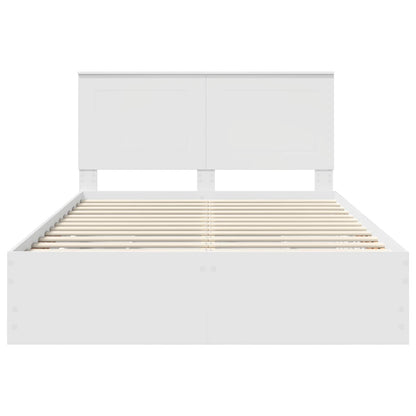 Bedframe met lade met opslag Wit 140 x 190 cm Ingenieurshout