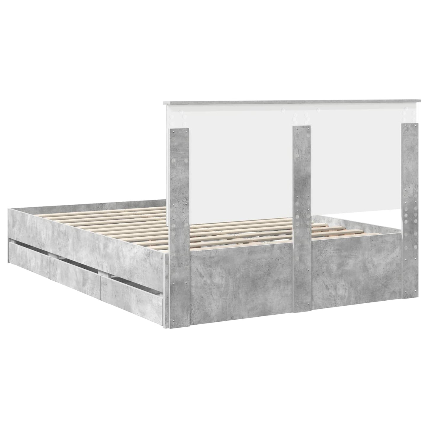 Bedframe met lade Beton Grijs 140 x 190 cm Ingenieurshout
