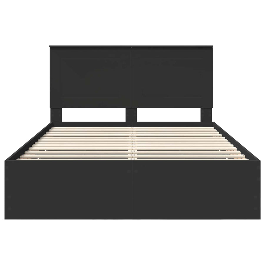 Bedframe met lade met opslag Zwart 140 x 200 cm Ingenieurshout