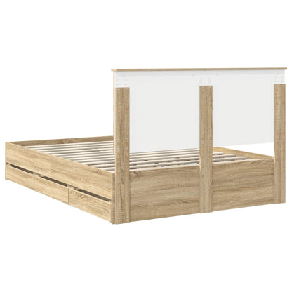 Bedframe met lade Sonoma Eiken 140 x 200 cm Ingenieurshout
