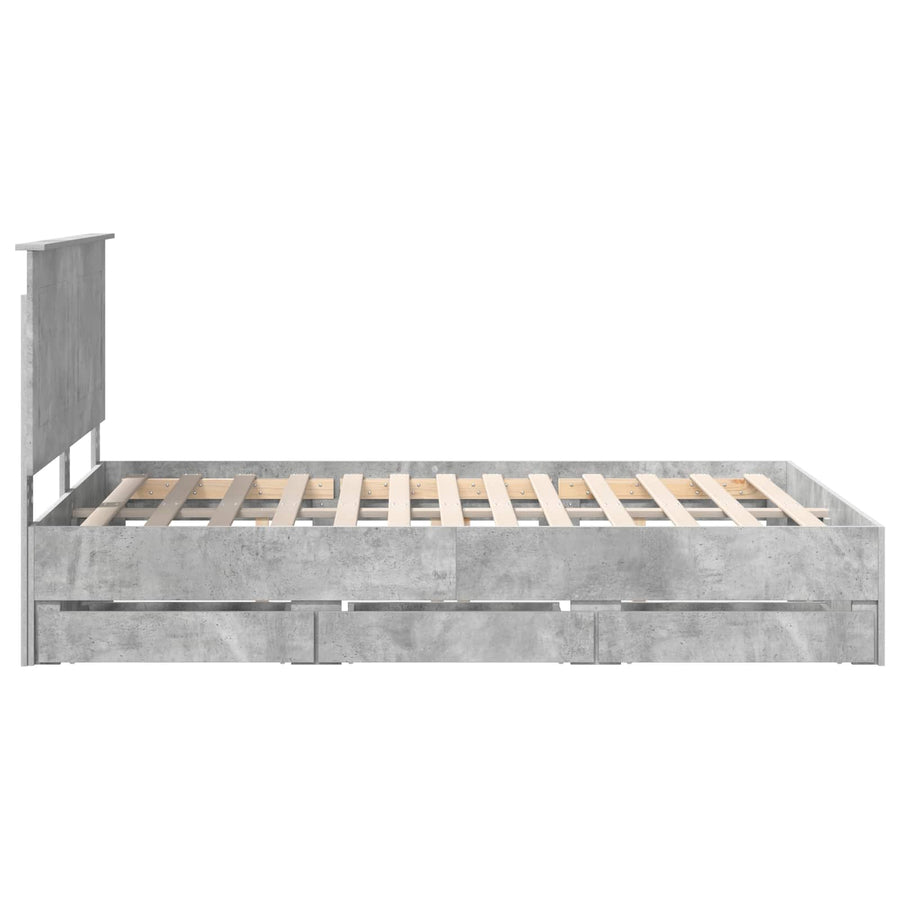 Bedframe met lade Beton Grijs 140 x 200 cm Ingenieurshout