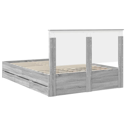Bedframe met lade Grijs Sonoma 140 x 200 cm Ingenieurshout