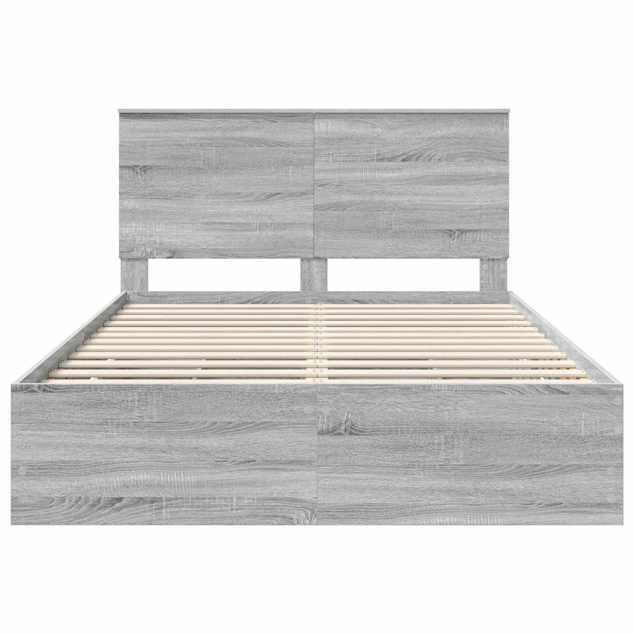 Bedframe met lade Grijs Sonoma 140 x 200 cm Ingenieurshout
