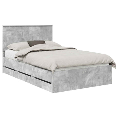 Bedframe met lade Beton Grijs 135 x 190 cm Ingenieurshout