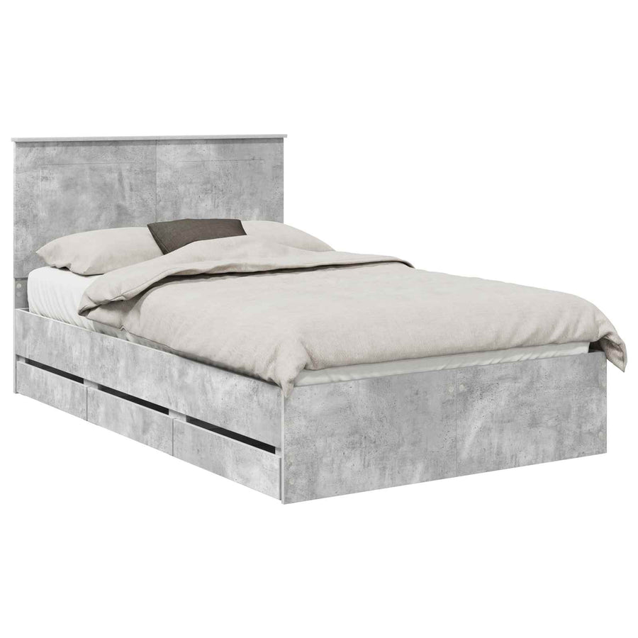 Bedframe met lade Beton Grijs 135 x 190 cm Ingenieurshout